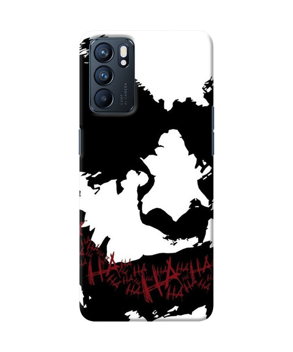 Black and white joker rugh sketch Oppo Reno6 5G Back Cover