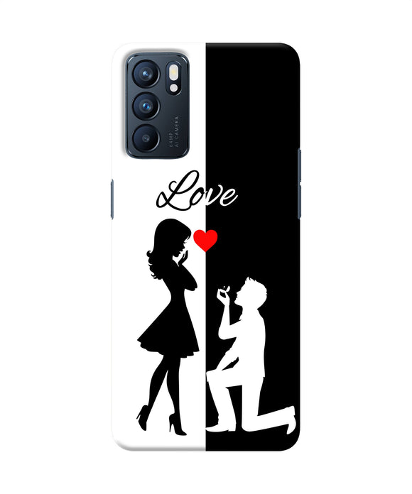 Love propose black and white Oppo Reno6 5G Back Cover