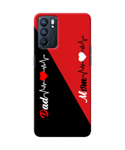 Mom dad heart line Oppo Reno6 5G Back Cover