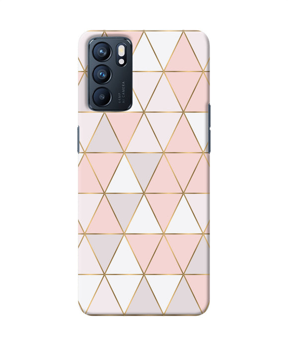 Abstract pink triangle pattern Oppo Reno6 5G Back Cover