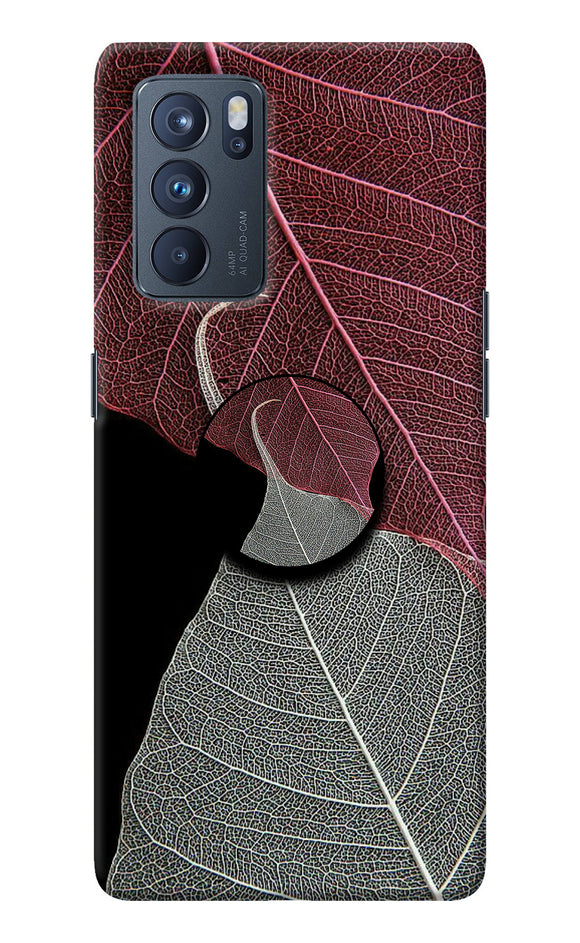 Leaf Pattern Oppo Reno6 Pro 5G Pop Case
