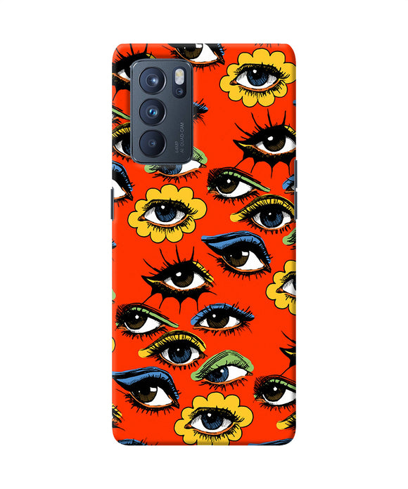 Abstract eyes pattern Oppo Reno6 Pro 5G Back Cover