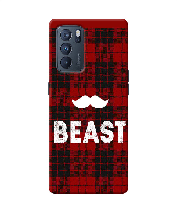 Beast red square Oppo Reno6 Pro 5G Back Cover