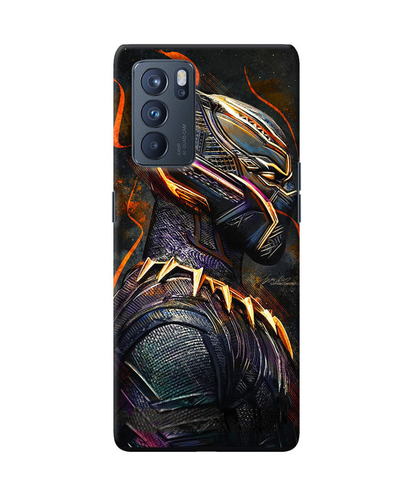 Black panther side face Oppo Reno6 Pro 5G Back Cover
