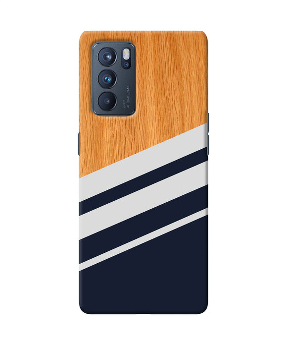 Black and white wooden Oppo Reno6 Pro 5G Back Cover