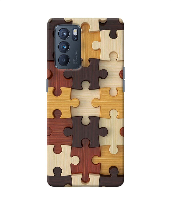 Wooden puzzle Oppo Reno6 Pro 5G Back Cover