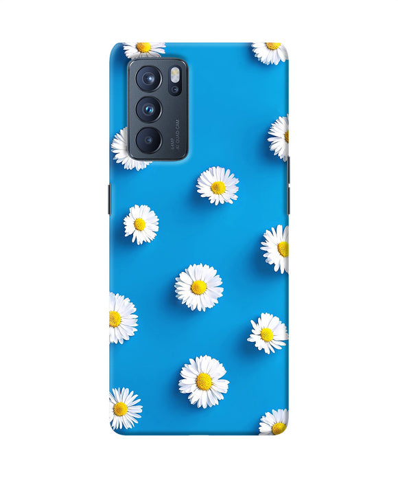 White flowers Oppo Reno6 Pro 5G Back Cover