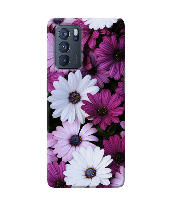 White violet flowers Oppo Reno6 Pro 5G Back Cover