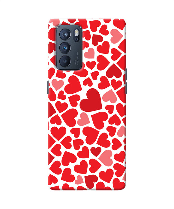 Red heart canvas print Oppo Reno6 Pro 5G Back Cover