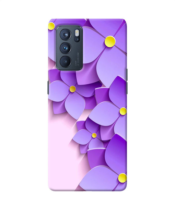 Violet flower craft Oppo Reno6 Pro 5G Back Cover