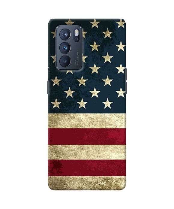 Vintage US flag Oppo Reno6 Pro 5G Back Cover