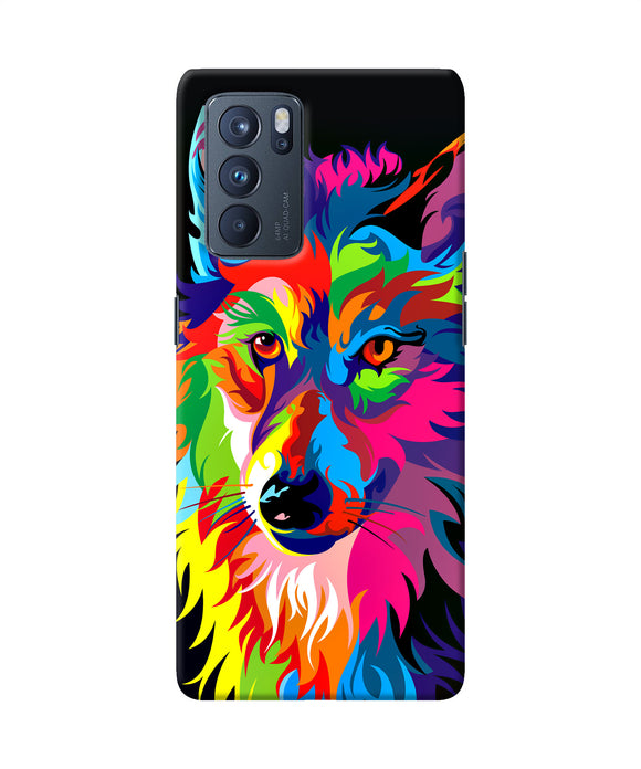Colorful wolf sketch Oppo Reno6 Pro 5G Back Cover