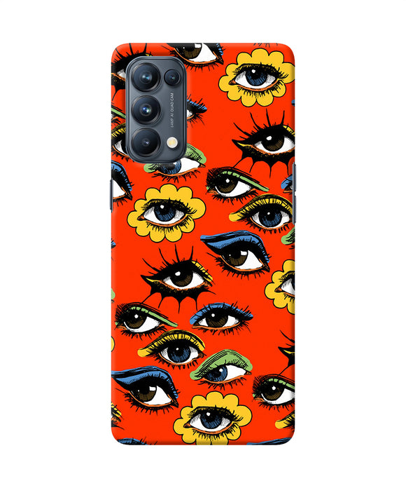 Abstract eyes pattern Oppo Reno5 Pro 5G Back Cover