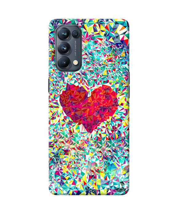 Red heart print Oppo Reno5 Pro 5G Back Cover