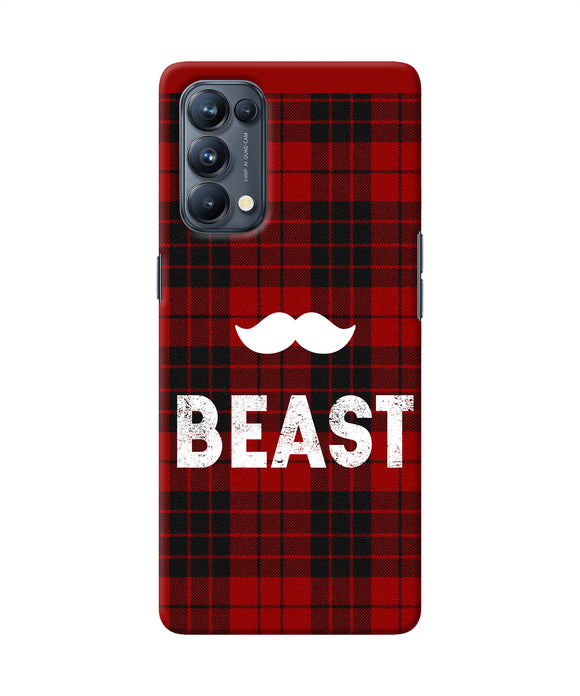 Beast red square Oppo Reno5 Pro 5G Back Cover