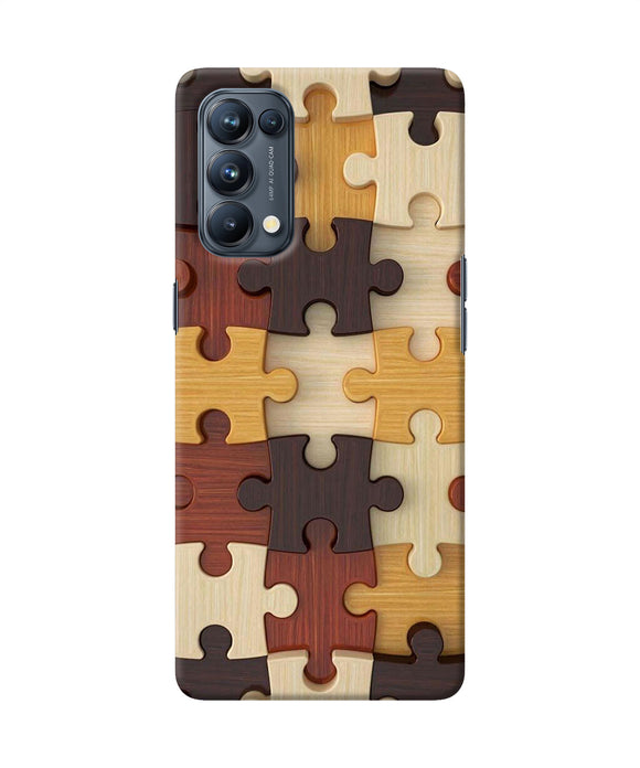 Wooden puzzle Oppo Reno5 Pro 5G Back Cover