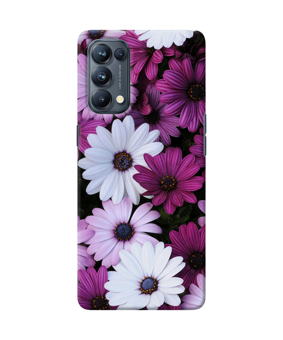 White violet flowers Oppo Reno5 Pro 5G Back Cover