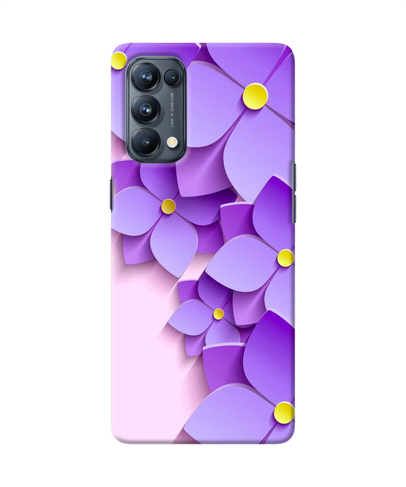 Violet flower craft Oppo Reno5 Pro 5G Back Cover