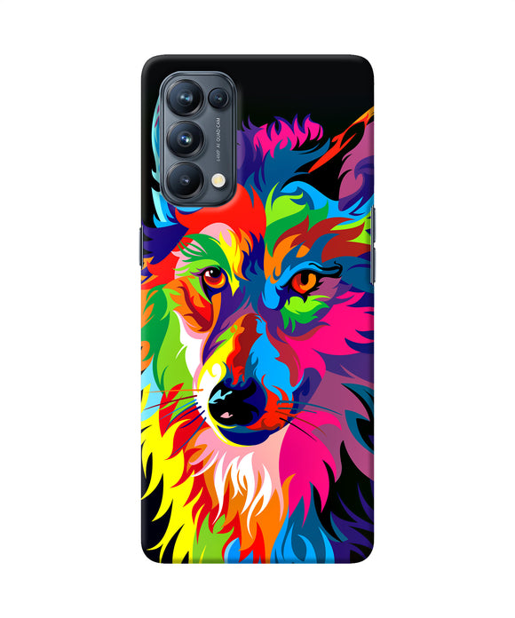 Colorful wolf sketch Oppo Reno5 Pro 5G Back Cover