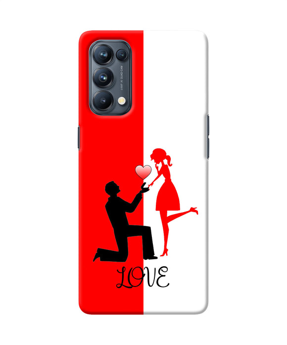 Love propose red and white Oppo Reno5 Pro 5G Back Cover