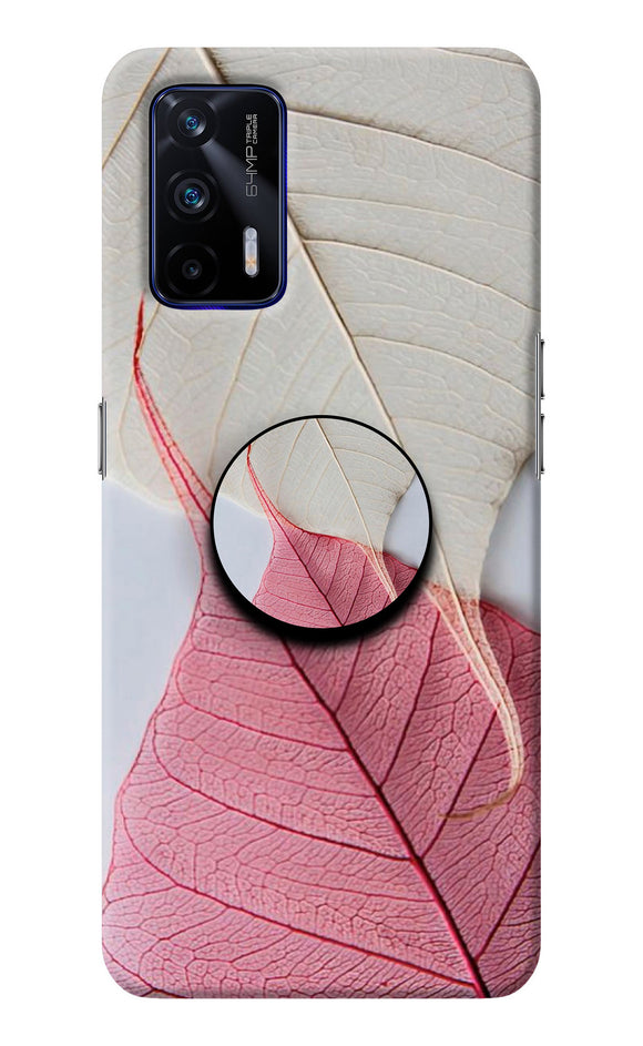 White Pink Leaf Realme GT 5G Pop Case