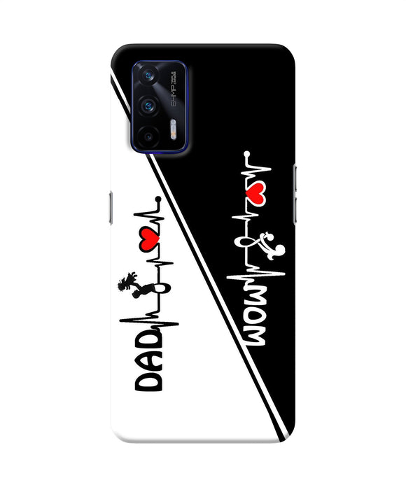 Mom dad heart line black and white Realme GT 5G Back Cover