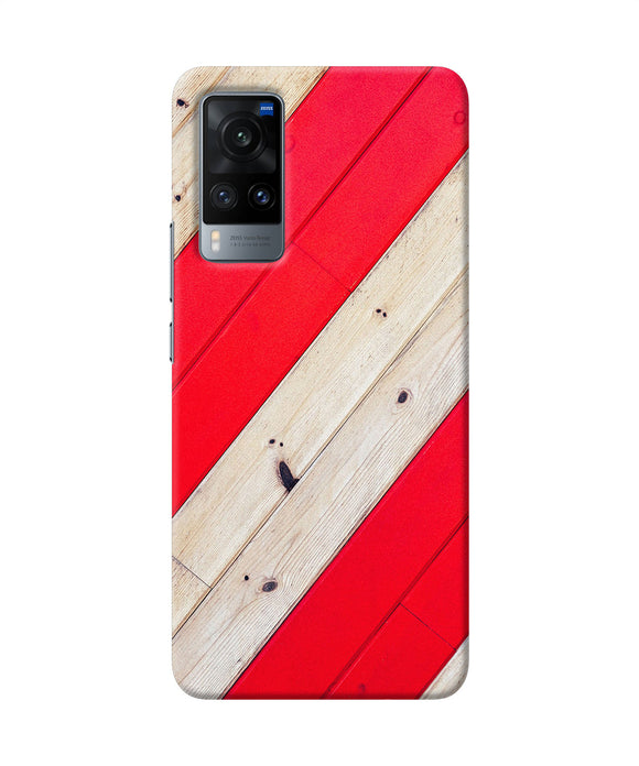 Abstract red brown wooden Vivo X60 Back Cover