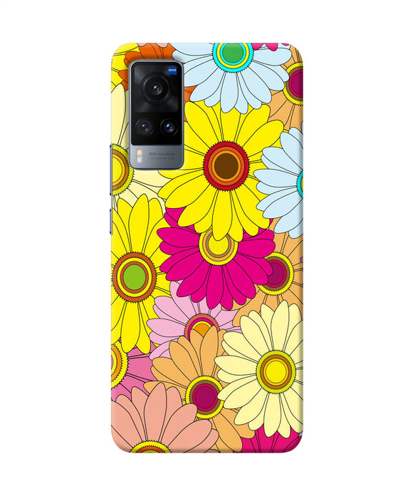 Abstract colorful flowers Vivo X60 Back Cover