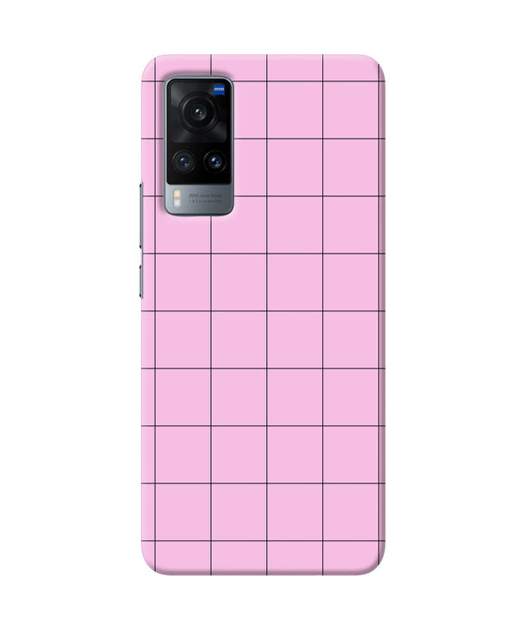 Pink square print Vivo X60 Back Cover