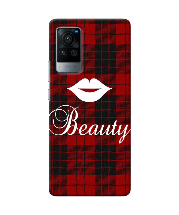 Beauty red square Vivo X60 Pro Back Cover