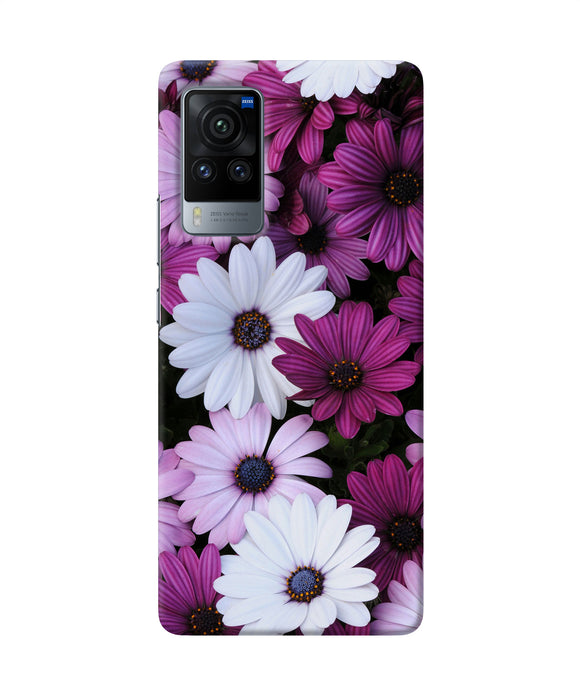 White violet flowers Vivo X60 Pro Back Cover