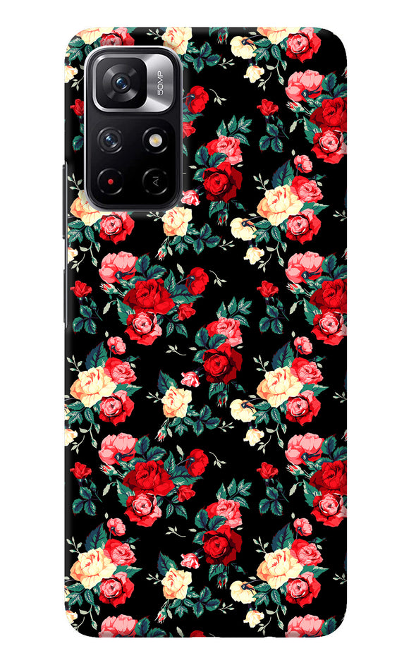 Rose Pattern Redmi Note 11T 5G Back Cover