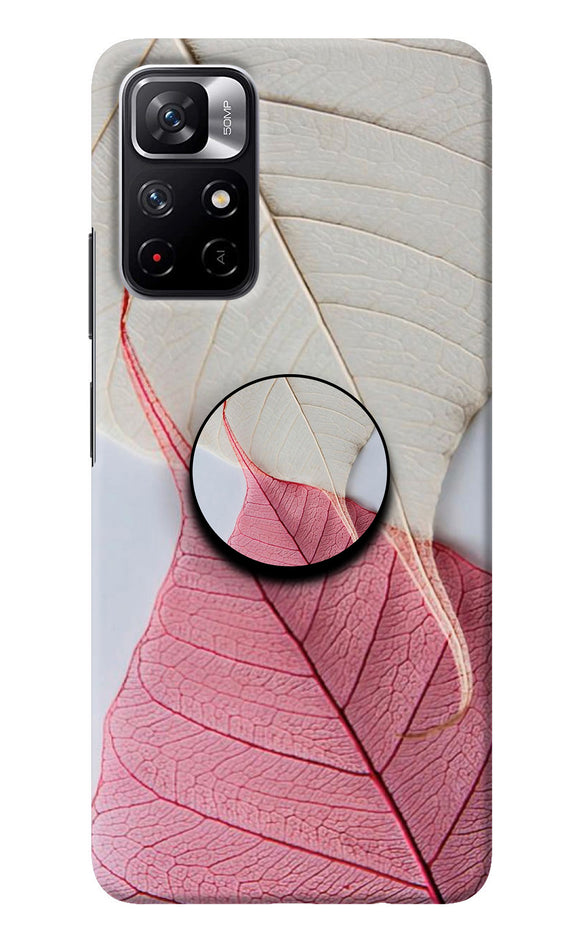 White Pink Leaf Redmi Note 11T 5G Pop Case