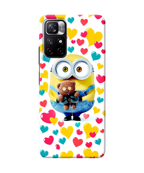 Minion teddy hearts Redmi Note 11T 5G Back Cover