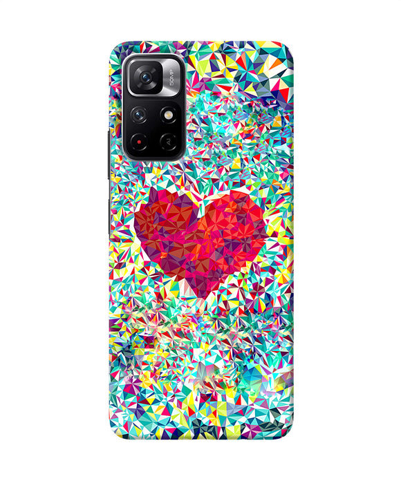 Red heart print Redmi Note 11T 5G Back Cover