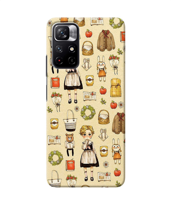 Canvas girl print Redmi Note 11T 5G Back Cover