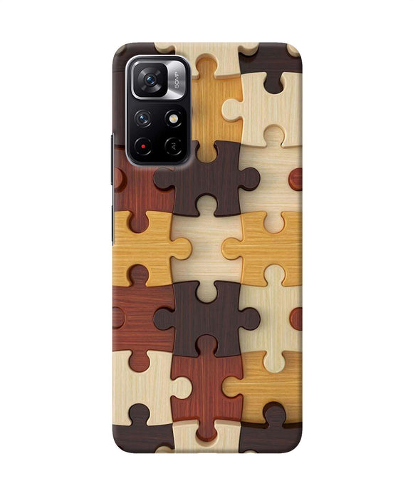 Wooden puzzle Redmi Note 11T 5G Back Cover