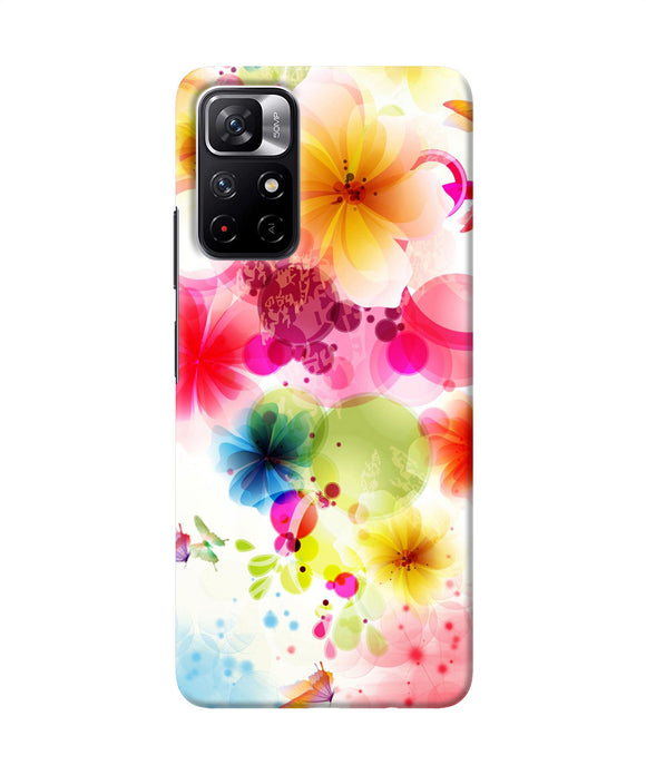 Flowers print Redmi Note 11T 5G Back Cover