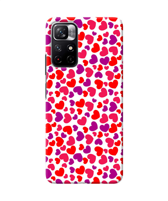 Red heart canvas print Redmi Note 11T 5G Back Cover