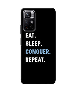 Eat sleep quote Redmi Note 11T 5G Back Cover