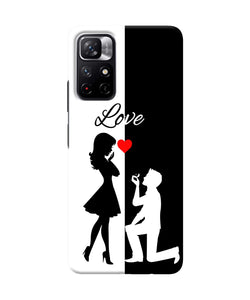 Love propose black and white Redmi Note 11T 5G Back Cover