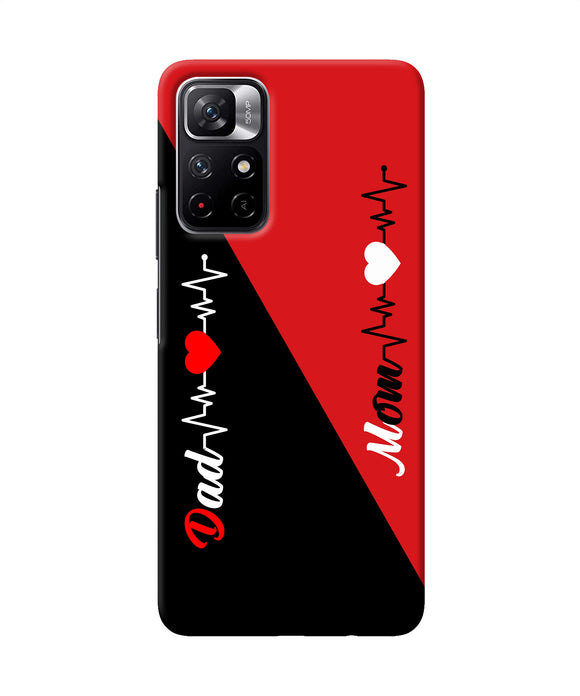 Mom dad heart line Redmi Note 11T 5G Back Cover