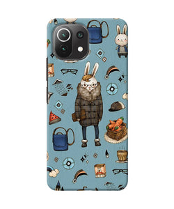 Canvas rabbit print Mi 11 Lite NE 5G Back Cover