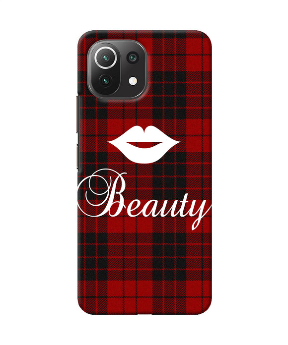 Beauty red square Mi 11 Lite NE 5G Back Cover