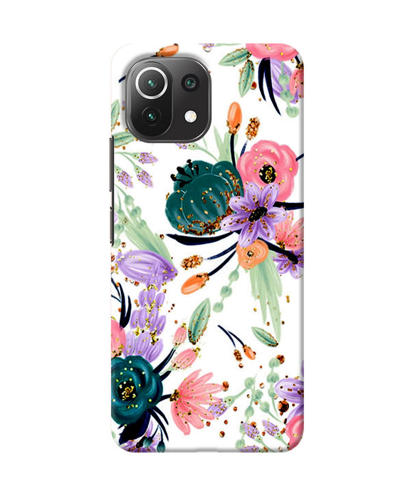 Abstract flowers print Mi 11 Lite NE 5G Back Cover