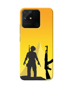 PUBG Silhouette Realme Narzo 50A Real 4D Back Cover