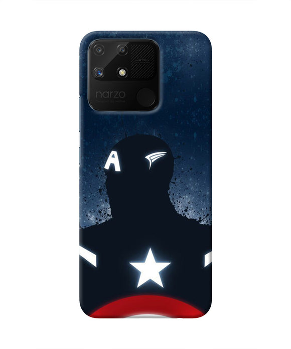 Captain america Shield Realme Narzo 50A Real 4D Back Cover