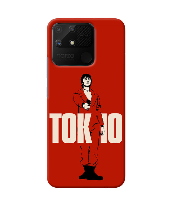 Money Heist Tokyo With Gun Realme Narzo 50A Back Cover