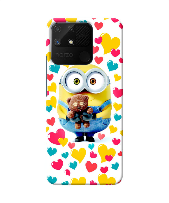 Minion teddy hearts Realme Narzo 50A Back Cover