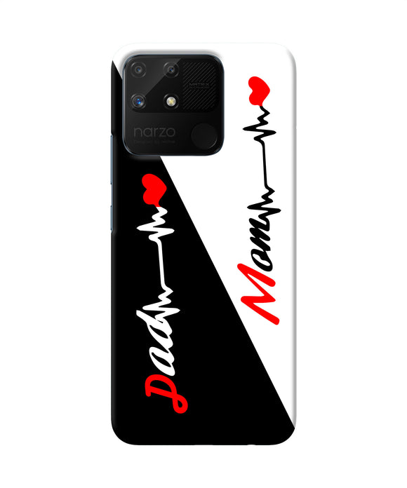 Mom dad heart line Realme Narzo 50A Back Cover